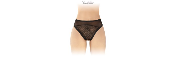 Tanga noir ouvert Ava - Fashion Secret