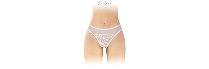 Tanga blanc ouvert Ava - Fashion Secret