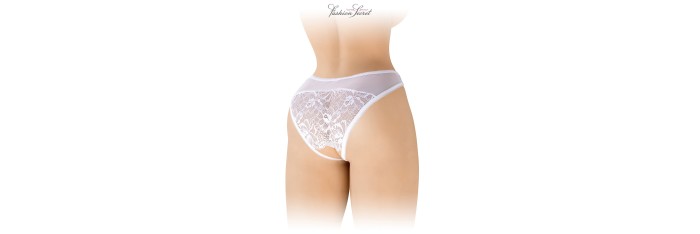 Tanga blanc ouvert Ava - Fashion Secret