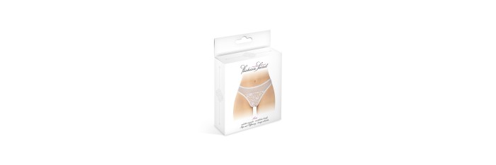 Tanga blanc ouvert Ava - Fashion Secret