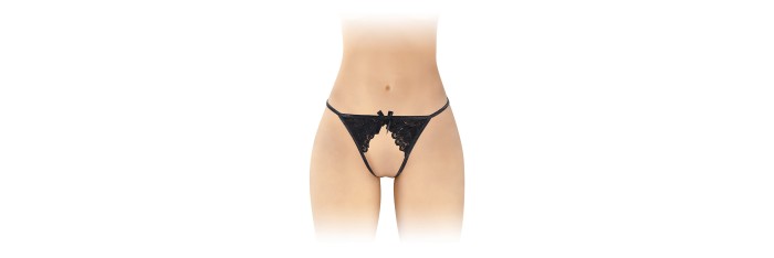 String ficelle ouvert Sandra noir - Fashion Secret