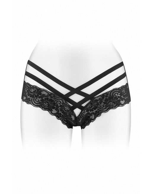 Tanga ouvert Anne - noir