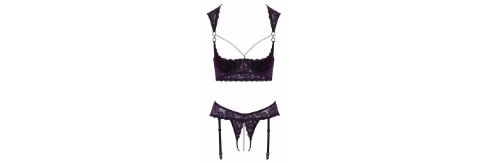 Ensemble lingerie ouverte violet - Cotelli Lingerie