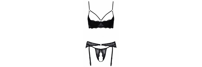 Ensemble lingerie ouverte noir - Cotelli Lingerie