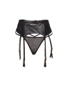 Porte-jarretelles wetlook avec string noir