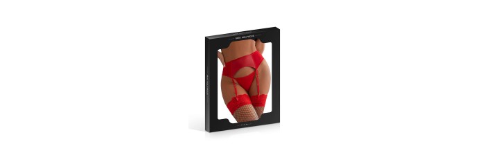 Porte-jarretelles wetlook avec string rouge