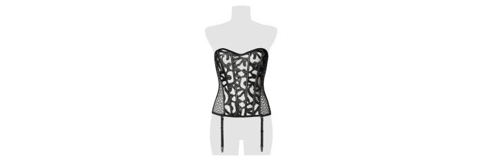 Corset bustier à jarretelles - Grey Velvet