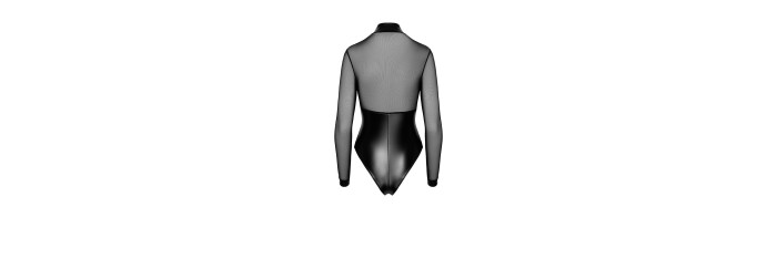 Body Edge zippé avec anneaux F321 wetlook et tulle