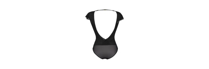 Body tulle et dentelle noir V-9900 - Axami