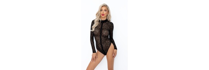 Body zippé tulle léopard F287