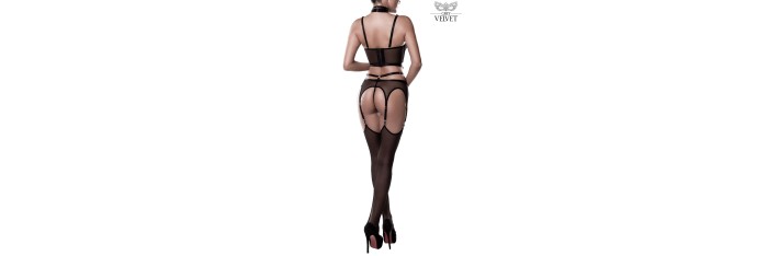 Set sexy fetish harnais et voile - Grey Velvet