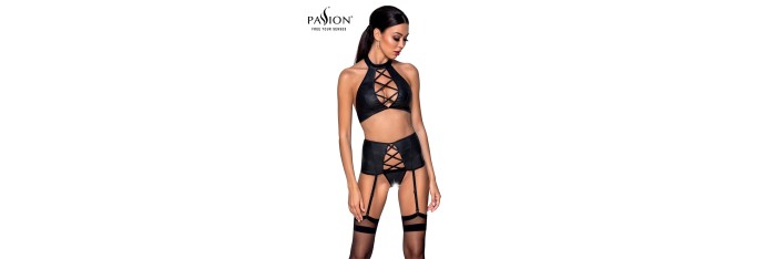 Ensemble sexy faux cuir Nancy - Passion