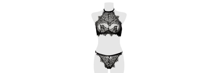 Ensemble bustier et string dentelle - Grey Velvet