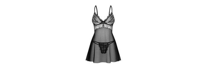 Perisia babydoll et string - Noirs