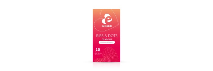 Préservatifs nervurés et perlés Easyglide - 10 pièces