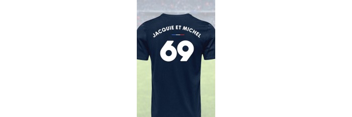 Tee shirt joueur 69 Jacquie  Michel