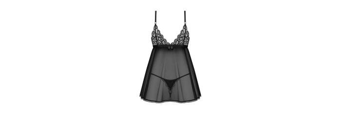 Blomentis babydoll et String - Noire