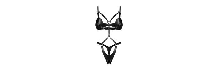 Dame controle body ouvert - Noir