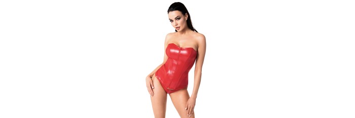 Corset rouge Mysteria F355 wetlook