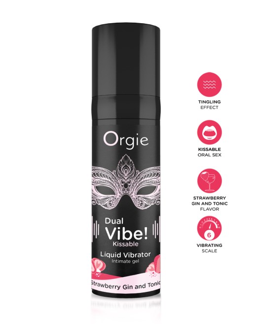 Gel d'excitation Dual Vibe Strawberry Gin Tonic Liquid Vibrator