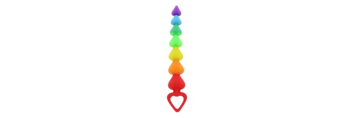 Stimulateur anal Rainbow Heart Beads - Toyjoy