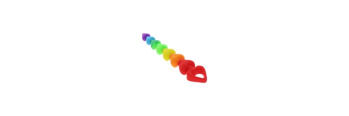 Stimulateur anal Rainbow Heart Beads - Toyjoy