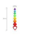 Stimulateur anal Rainbow Heart Beads - Toyjoy