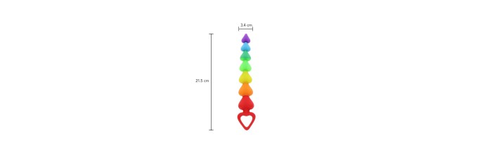 Stimulateur anal Rainbow Heart Beads - Toyjoy