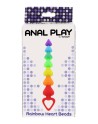 Stimulateur anal Rainbow Heart Beads - Toyjoy