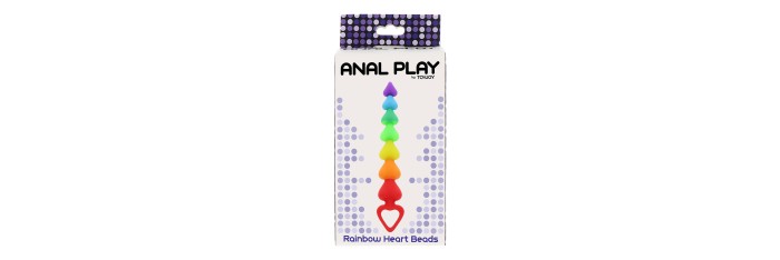 Stimulateur anal Rainbow Heart Beads - Toyjoy