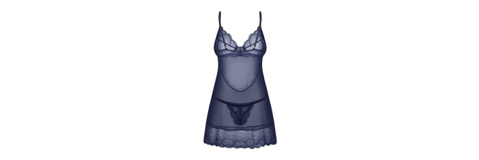 Nightly Blue nuisette et string - Bleu