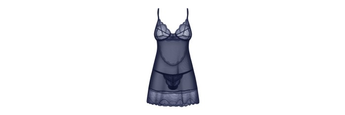 Nightly Blue nuisette et string - Bleu