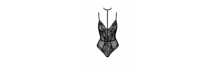 First Kiss 248 body en dentelle avec collier - noir