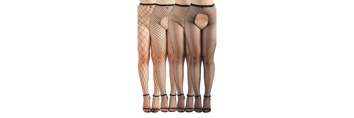 Pack 4 collants ouverts résille