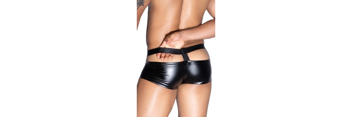 Boxer sexy noir avec ouvertures  - J Lingerie