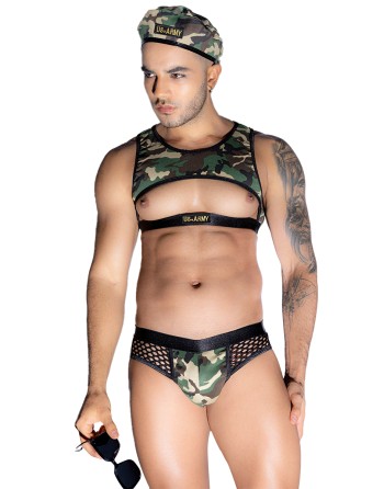 Tenue militaire sexy 4 pièces - J Lingerie